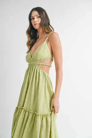 MABLE Cutout Waist Backless Maxi Dress Dress