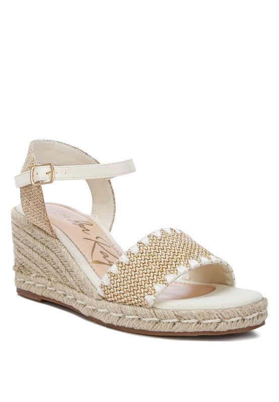 Lucas Raffia Wedge Heel Espadrilles Beige espadrilles