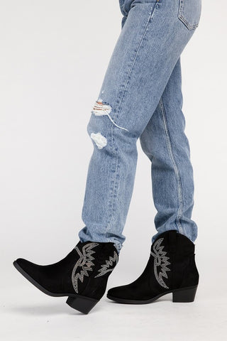 Ronan Rhinestone Western Booties Boots