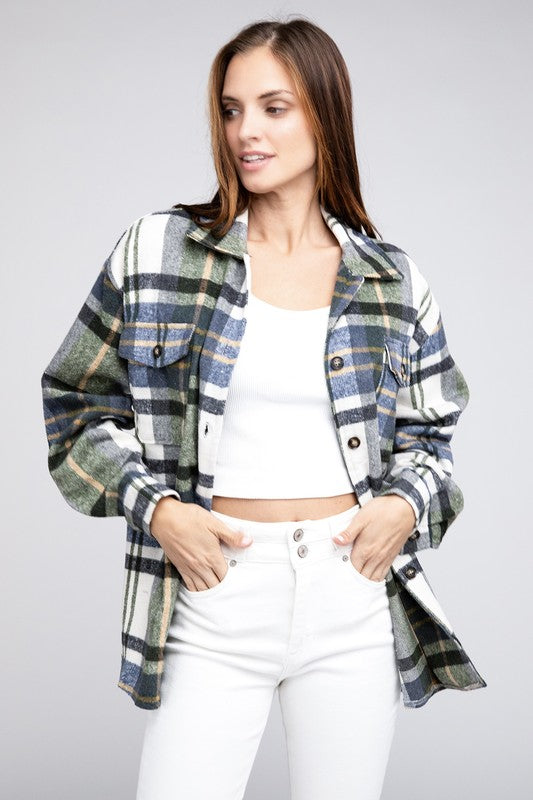 Textured Shirts With Big Checkered Point Shirt