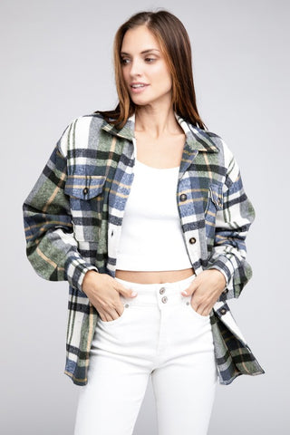Textured Shirts With Big Checkered Point Shirt