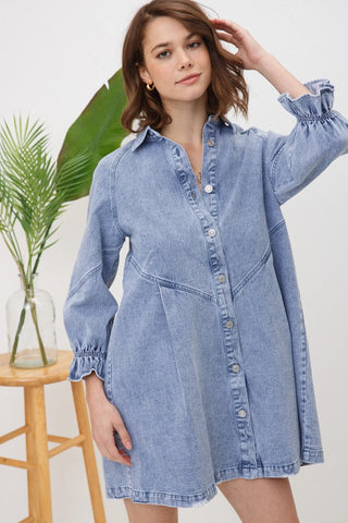 Washed Denim Dress Denim Dresses