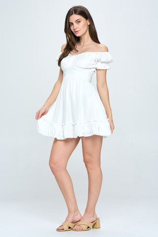 Off Shoulder Ruffle Mini Dress Dress