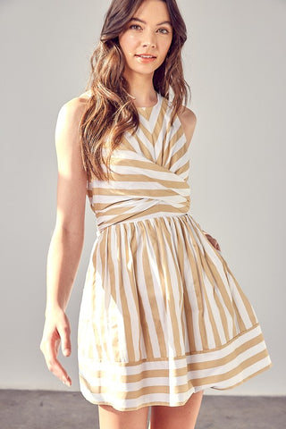 Front Cross Back Tie Dress Dress