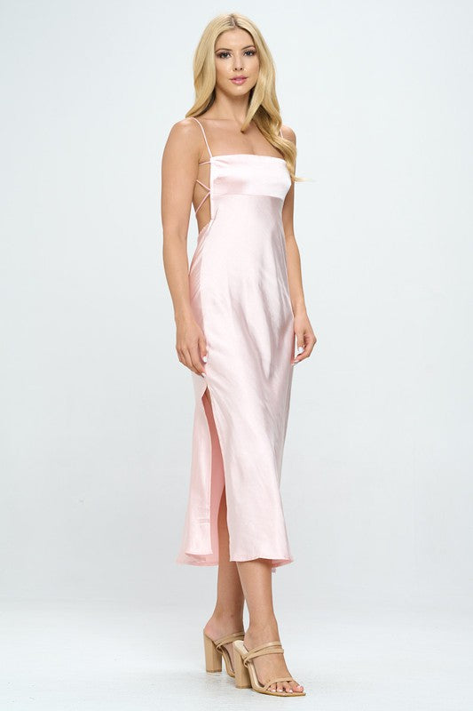 Satin Cami Midi Dress Dresses