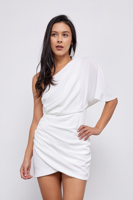 One Shoulder Wrap Dress Dress