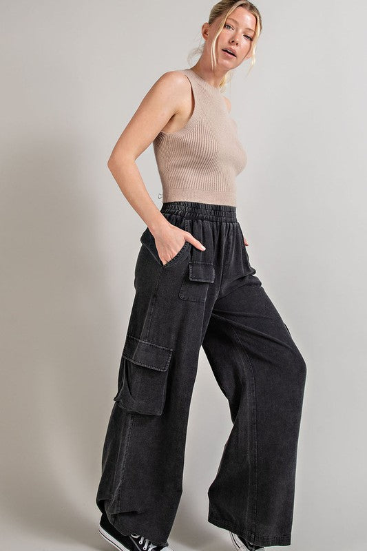 Mineral Washed Cargo Pants ASH BLACK Pants