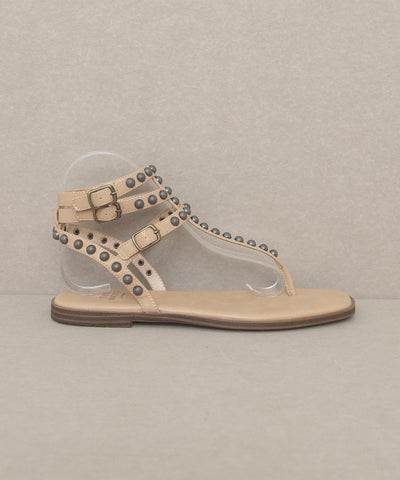 Oasis Society Oaklyn - Studded Gladiator Sandal ALMOND Sandals