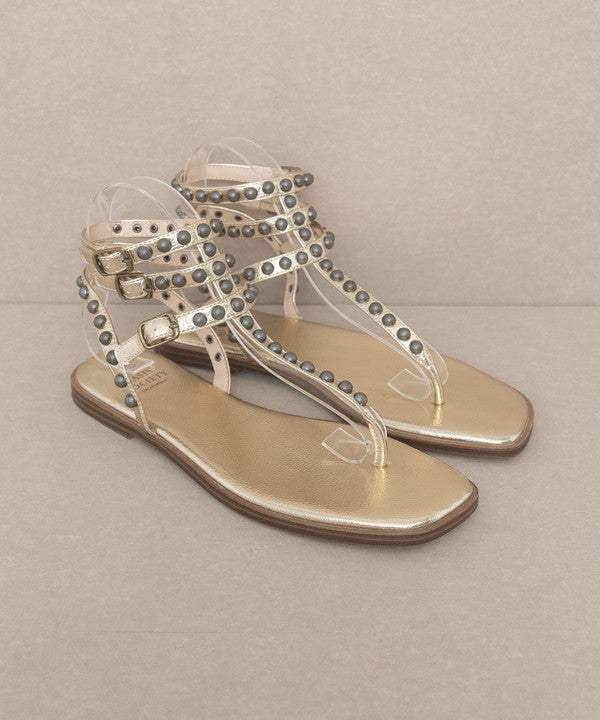 Oasis Society Oaklyn - Studded Gladiator Sandal GOLD Sandals