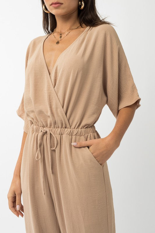 Dolman Sleeve Surplice Jumpsuit Jumpsuits and Rompers