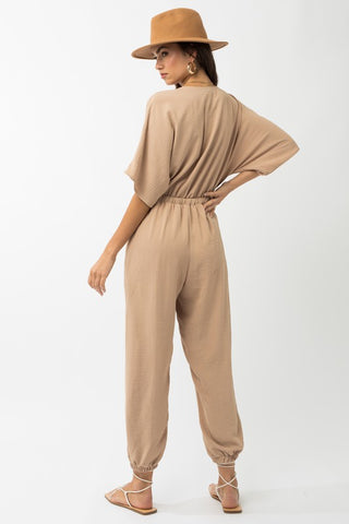 Dolman Sleeve Surplice Jumpsuit Jumpsuits and Rompers