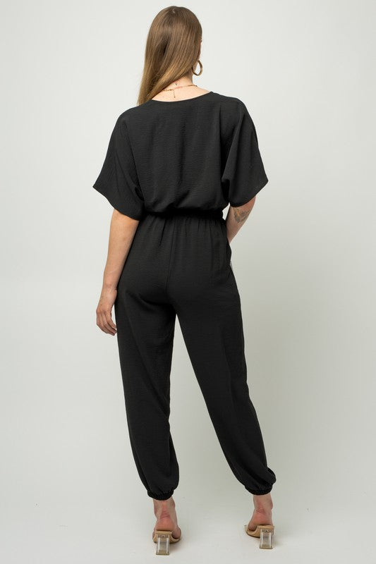 Dolman Sleeve Surplice Jumpsuit Jumpsuits and Rompers