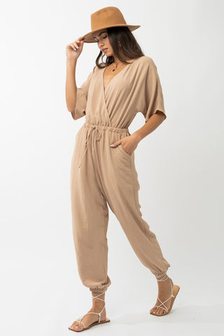 Dolman Sleeve Surplice Jumpsuit Jumpsuits and Rompers