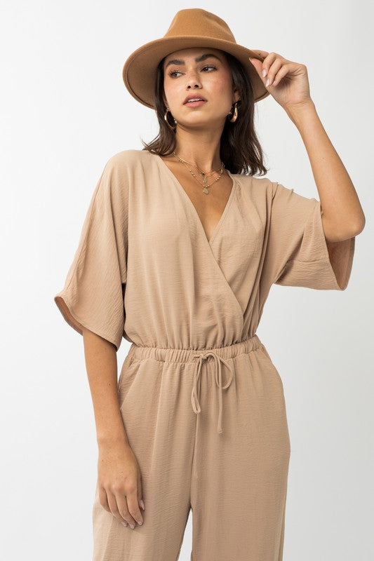 Dolman Sleeve Surplice Jumpsuit Jumpsuits and Rompers