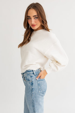 Fuzzy Sweater with Back Ruching Sweater