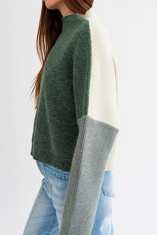Color Block Oversized Sweater Sweater