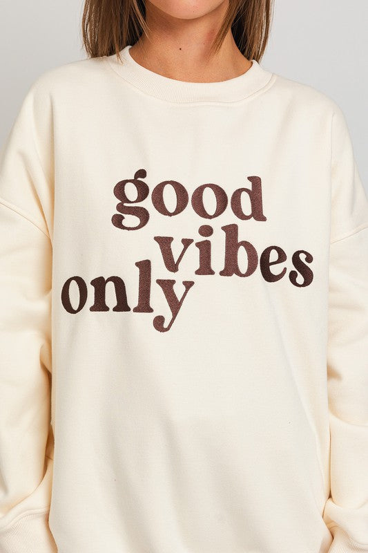 Letter Embroidery Oversized Sweatshirt sweatshirt