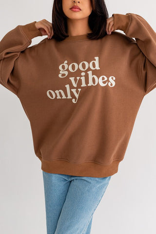 Letter Embroidery Oversized Sweatshirt sweatshirt