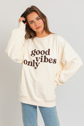 Letter Embroidery Oversized Sweatshirt sweatshirt