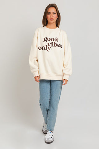 Letter Embroidery Oversized Sweatshirt sweatshirt