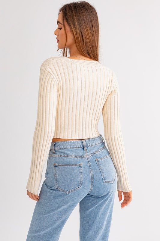 Asymmetrical Hem Sweater Top Sweater