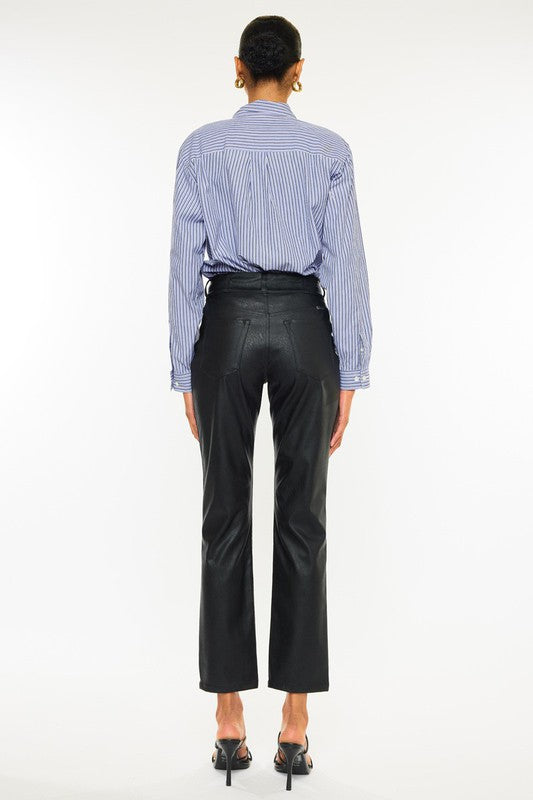 High Rise Skinny Straight Jean Pants