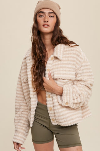 Plaid Fleece Shacket Jacket