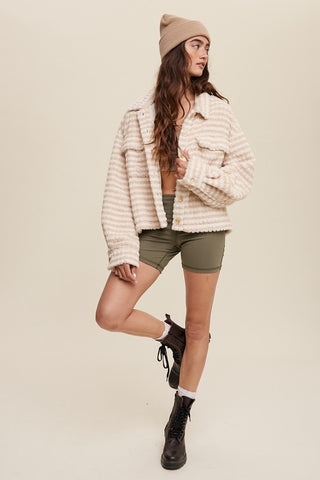 Plaid Fleece Shacket Jacket