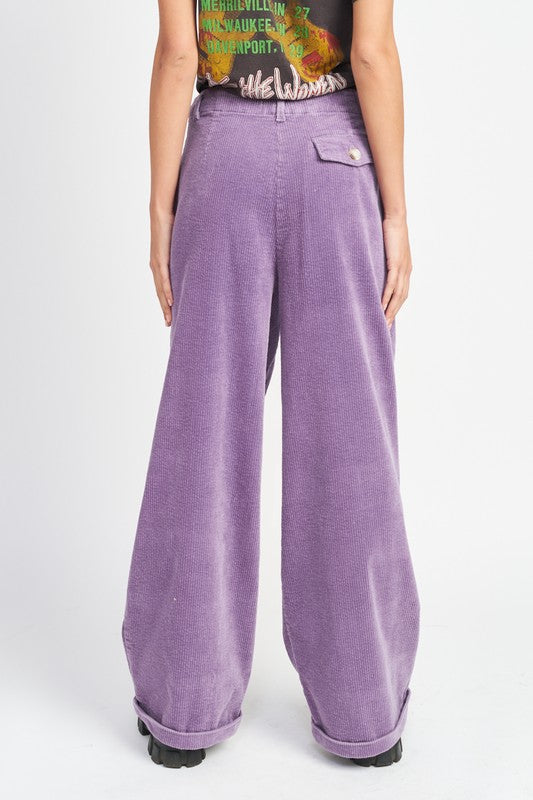 Wide Leg Corduroy Pants Pants