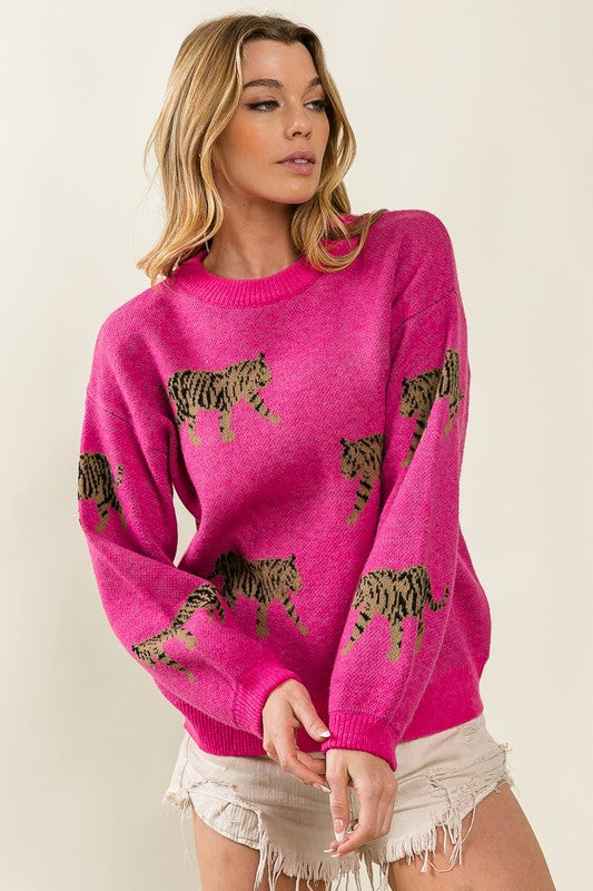 Tiger Pattern Sweater Sweater