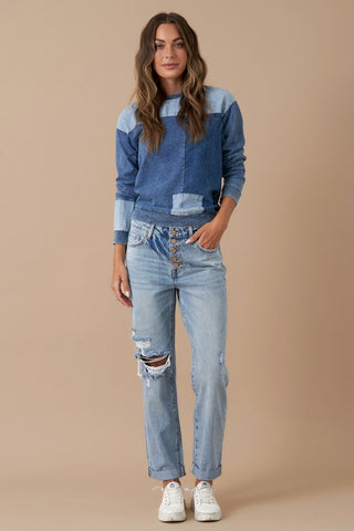 Rolled up boyfriend jeans. Jeans