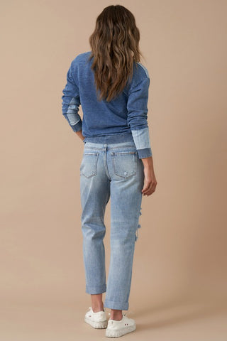 Rolled up boyfriend jeans. Jeans