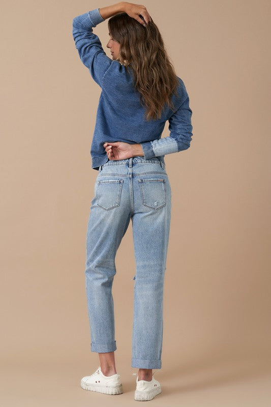 Rolled up boyfriend jeans. Jeans