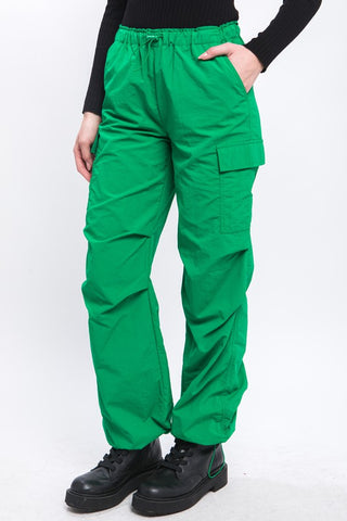 Loose Fit Parachute Cargo Pants Pants