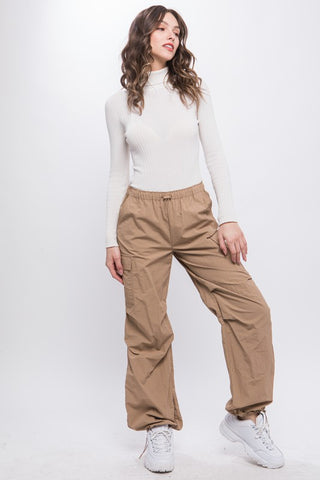 Loose Fit Parachute Cargo Pants Pants