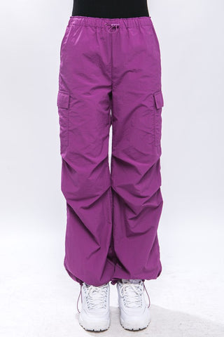 Loose Fit Parachute Cargo Pants Pants