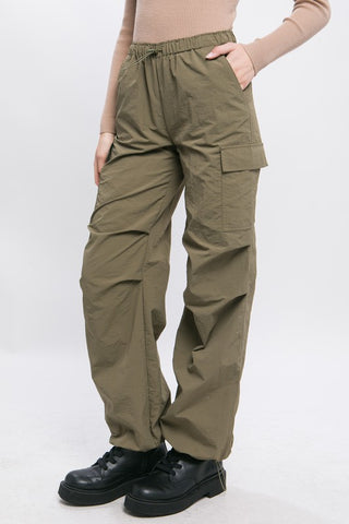 Loose Fit Parachute Cargo Pants Pants