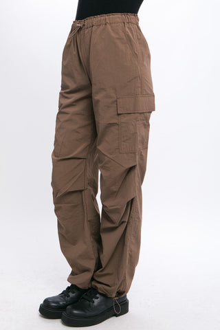 Loose Fit Parachute Cargo Pants Pants