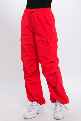 Loose Fit Parachute Cargo Pants Pants