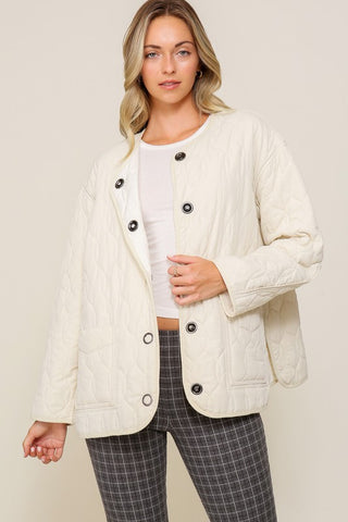 Quilted Puffer Jacket with Pockets Jacket