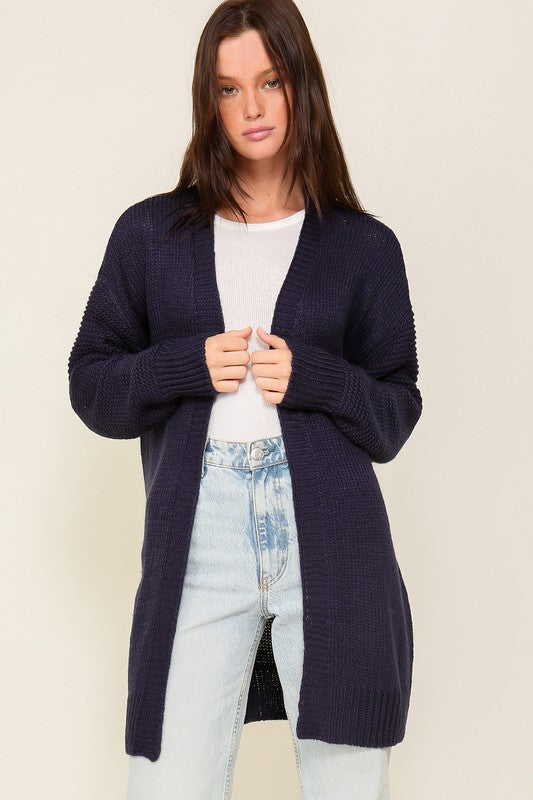 Long Sleeve Open Front Cardigan With Back Heart cardigan