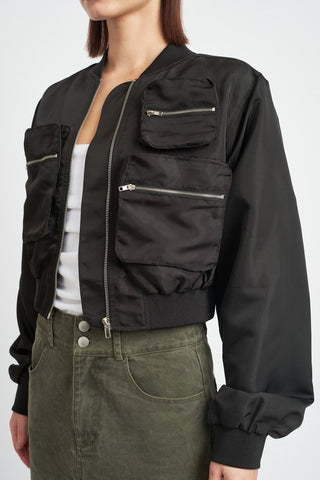 Cropped Bomber Jacket Jacket