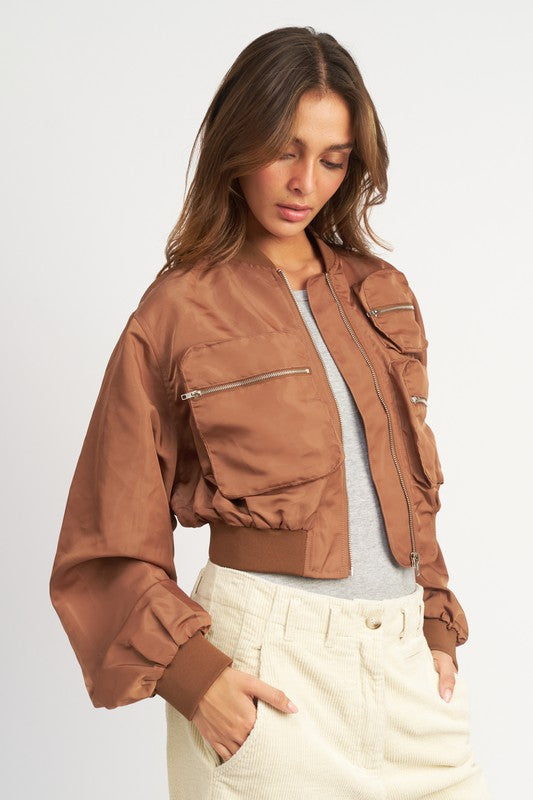 Cropped Bomber Jacket Jacket