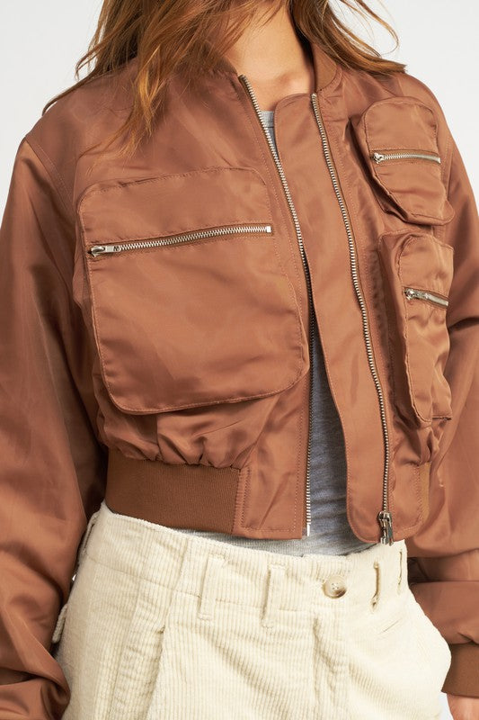 Cropped Bomber Jacket Jacket