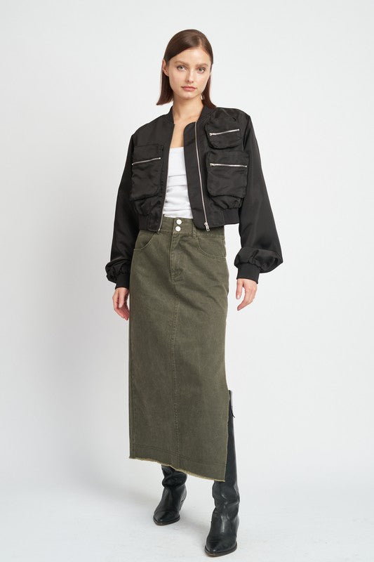 Cropped Bomber Jacket Jacket