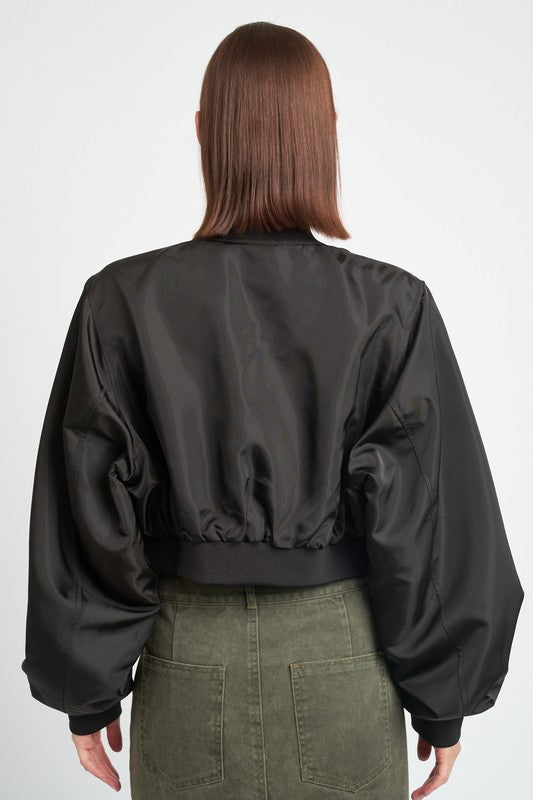 Cropped Bomber Jacket Jacket