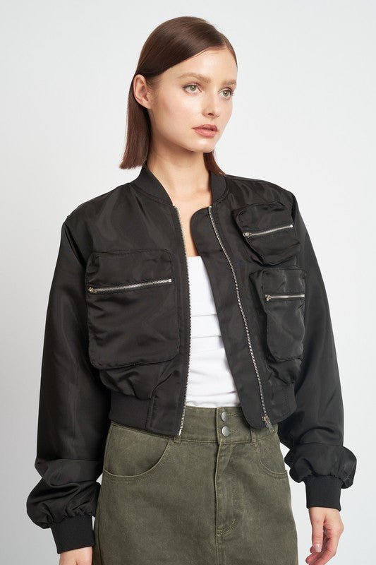 Cropped Bomber Jacket Jacket