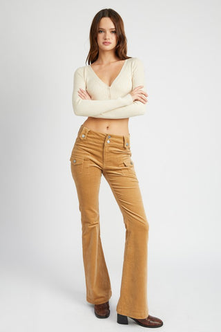 Low Rise Bell Bottom Pants Pants