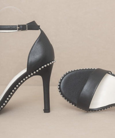 OASIS SOCIETY Dublin - Metal Stud Open Toe Heels Heels