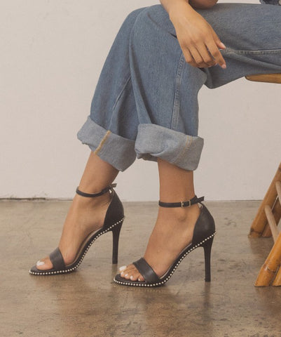 OASIS SOCIETY Dublin - Metal Stud Open Toe Heels Heels